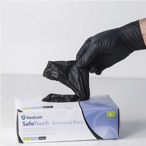 gants à usage unique nitrile hygiène alimentaire noirs